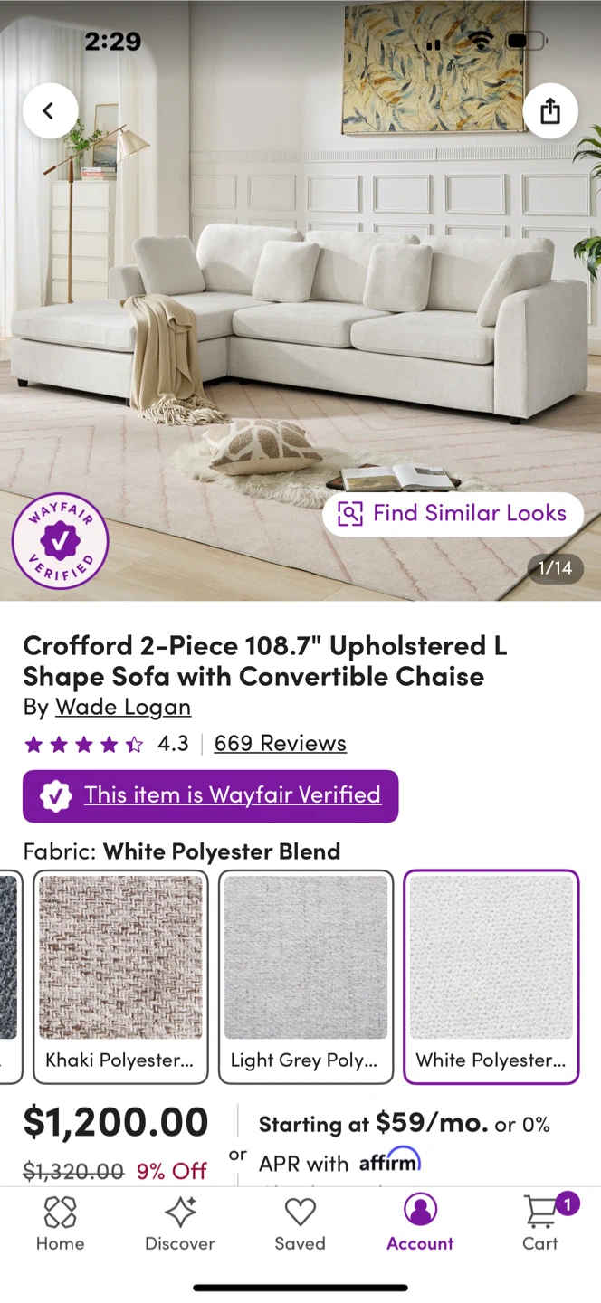 Wayfair couch - photo 3