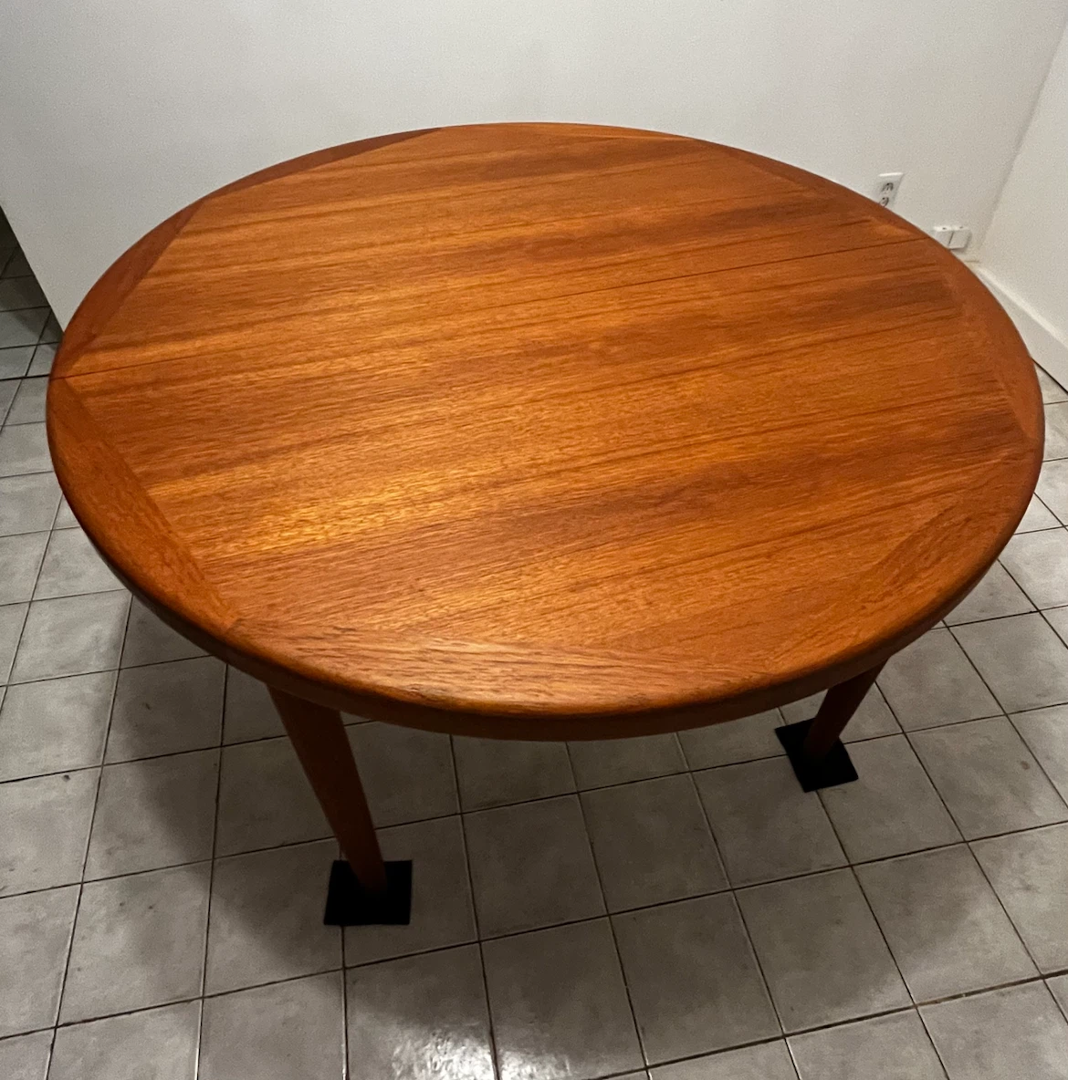 Restored Danish Teak Round Dining Table by Vejle Stole