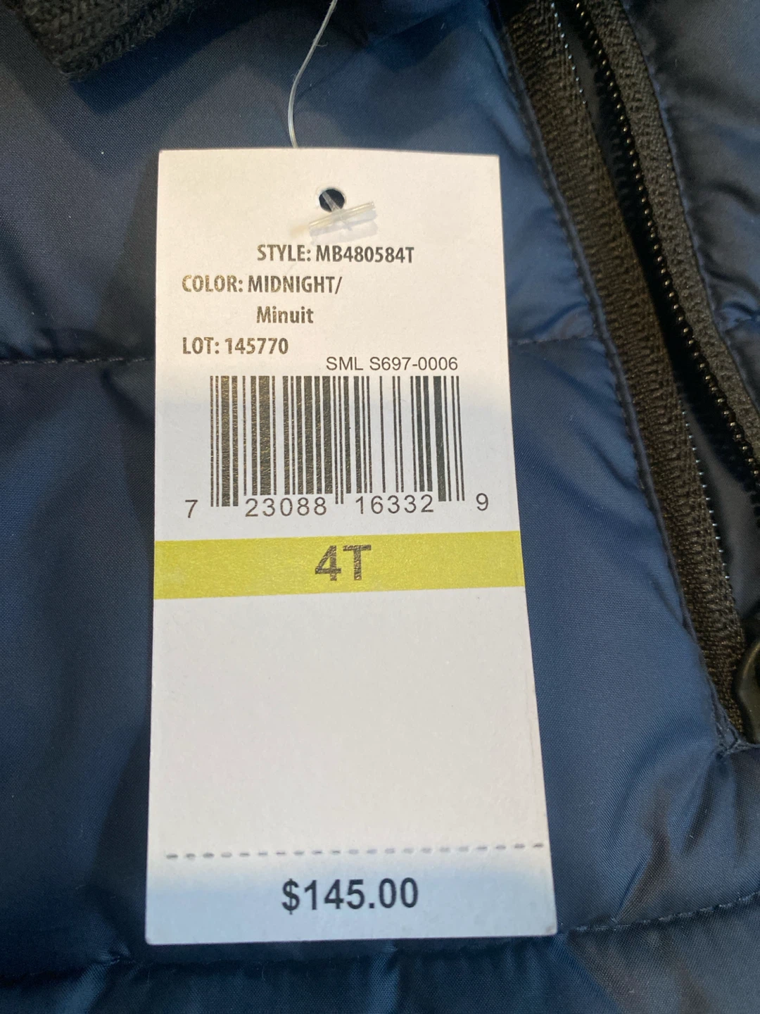 NEW Michael Kors Puffer Kids Jacket - Navy - 4T - photo 2