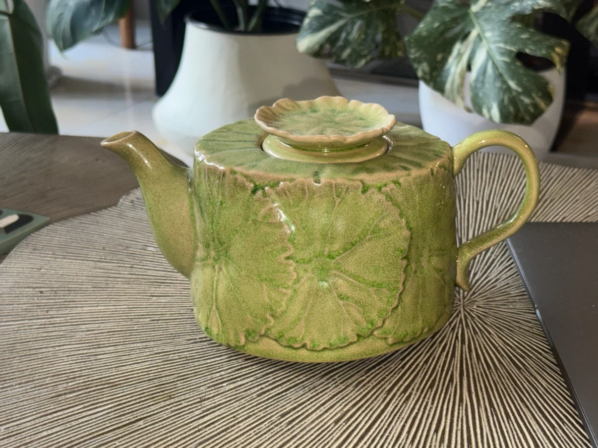 Anthropologie Lily pad Glazed Stone Ware Teapot - photo 2