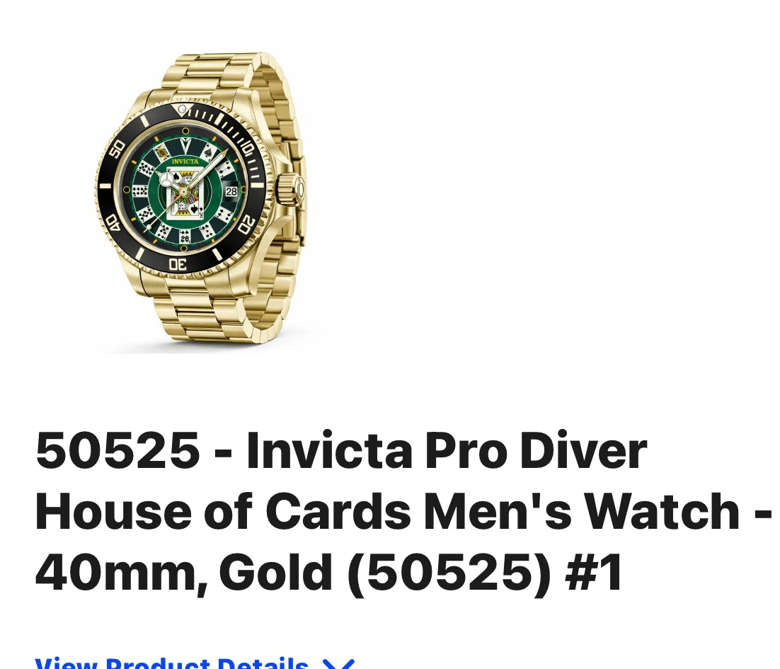 Invicta Pro Diver House of Cards Men's Watch - 40mm Gold - photo 5