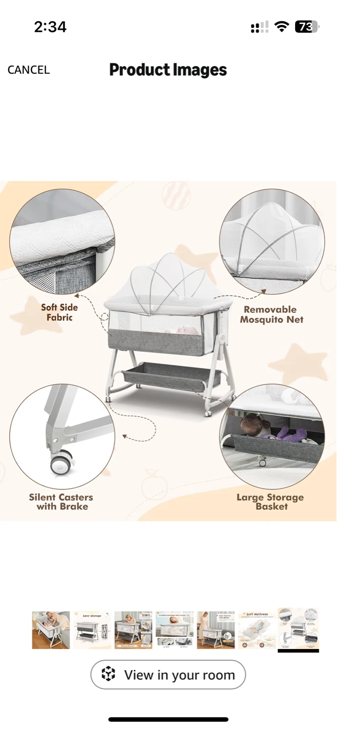 3-in-1 Convertible Baby Bassinet - photo 2