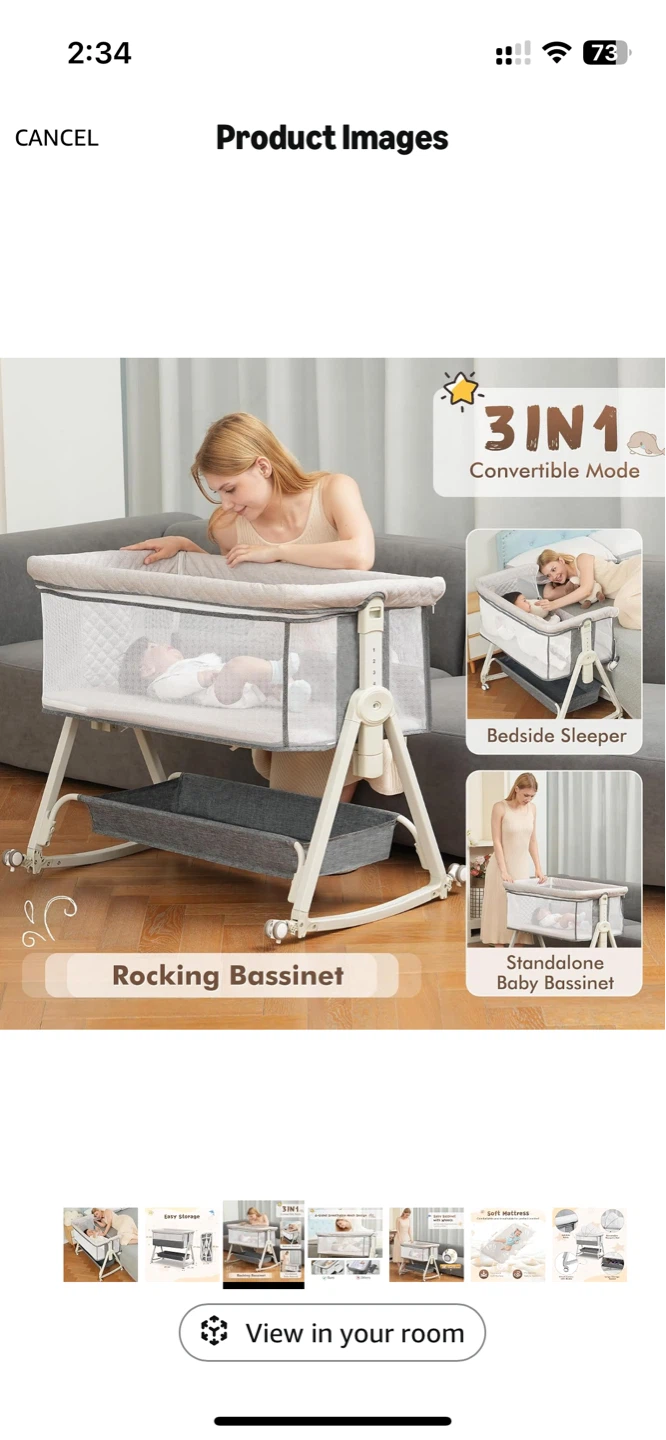 3-in-1 Convertible Baby Bassinet - photo 3