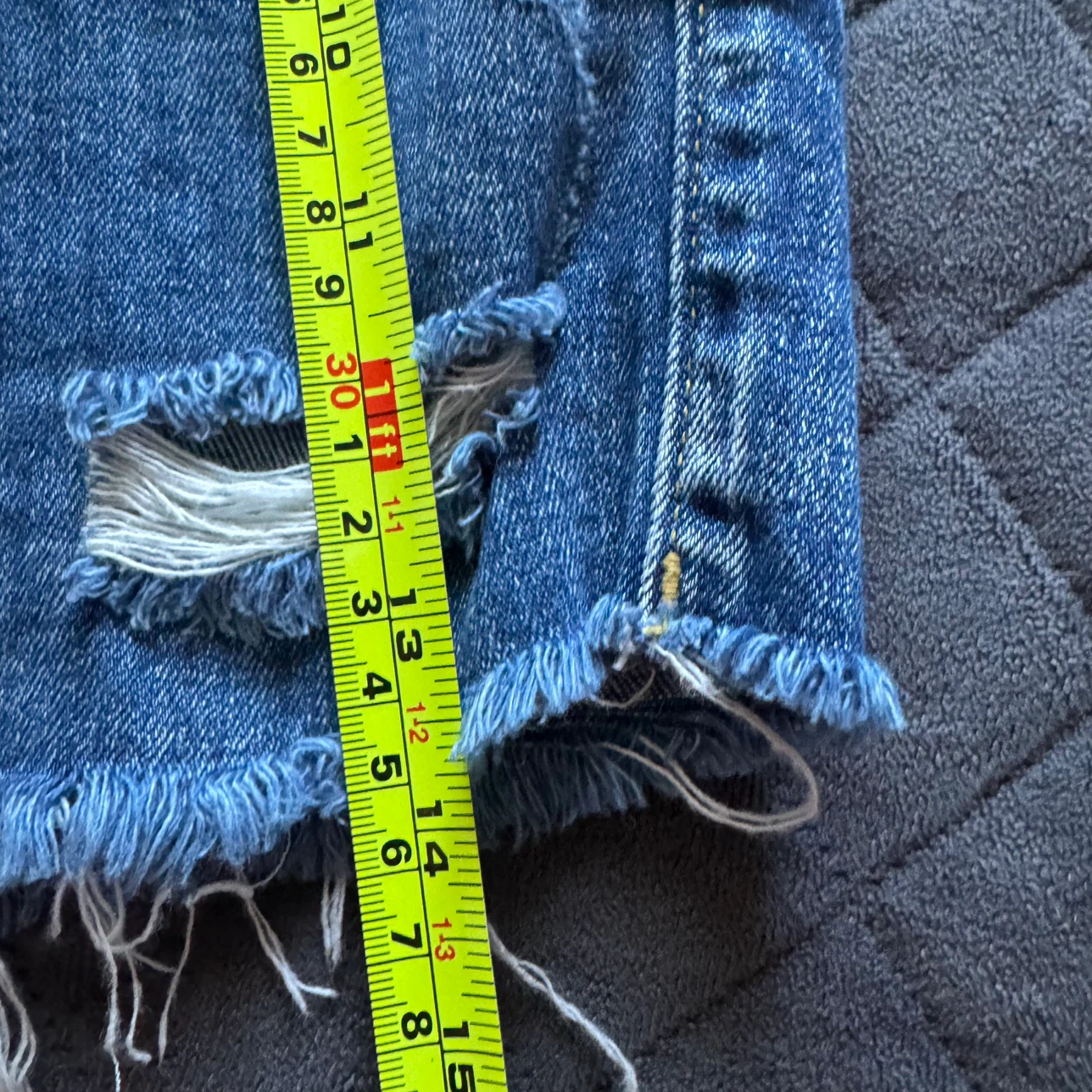 Aerie Distressed Denim Shorts XL - photo 4