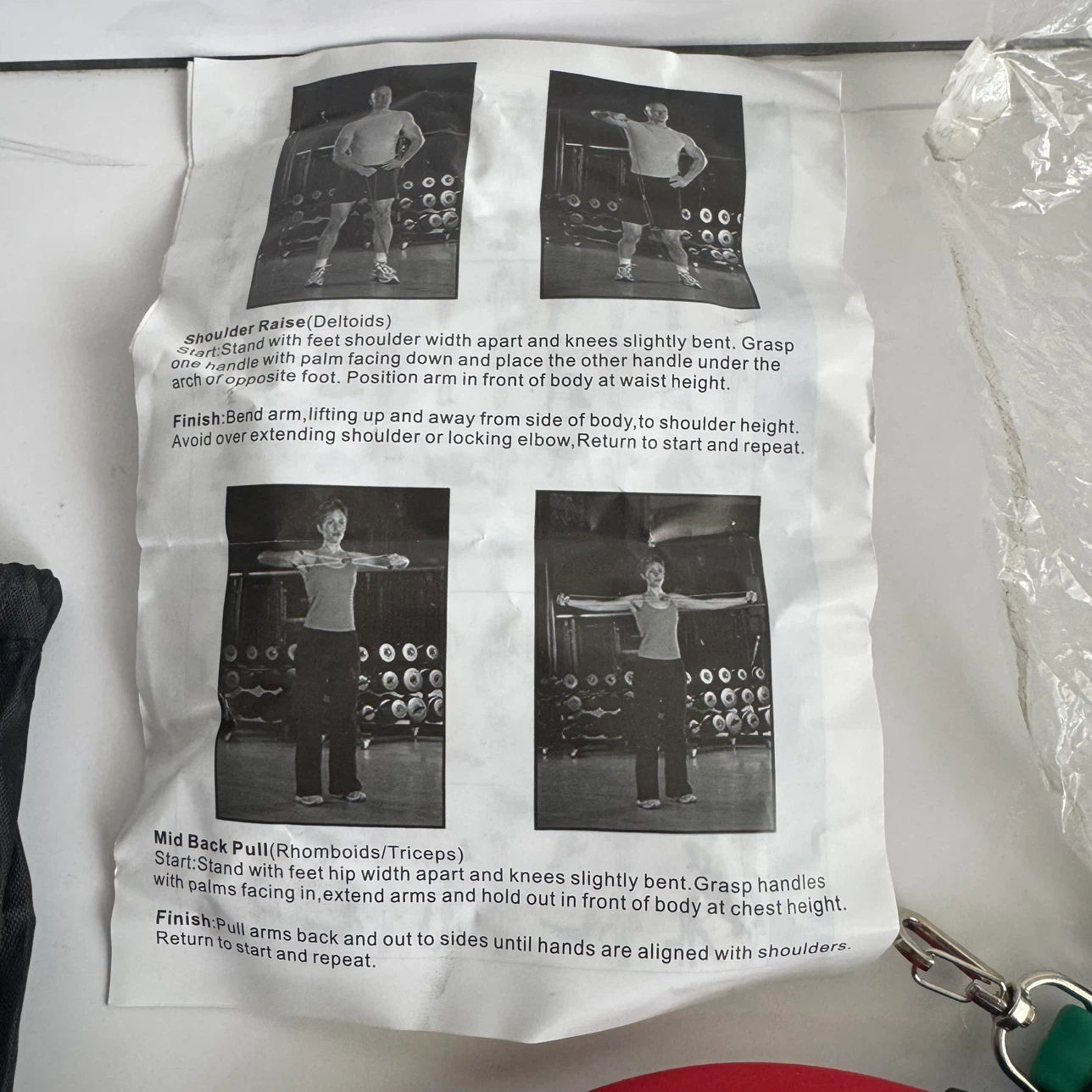 Resistance Bands Set NEW OPEN PLASTIC NEVER USED - photo 3