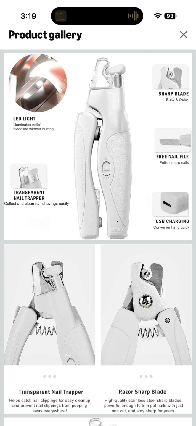 Pet Nail Clippers with LED Light NEW - photo 4