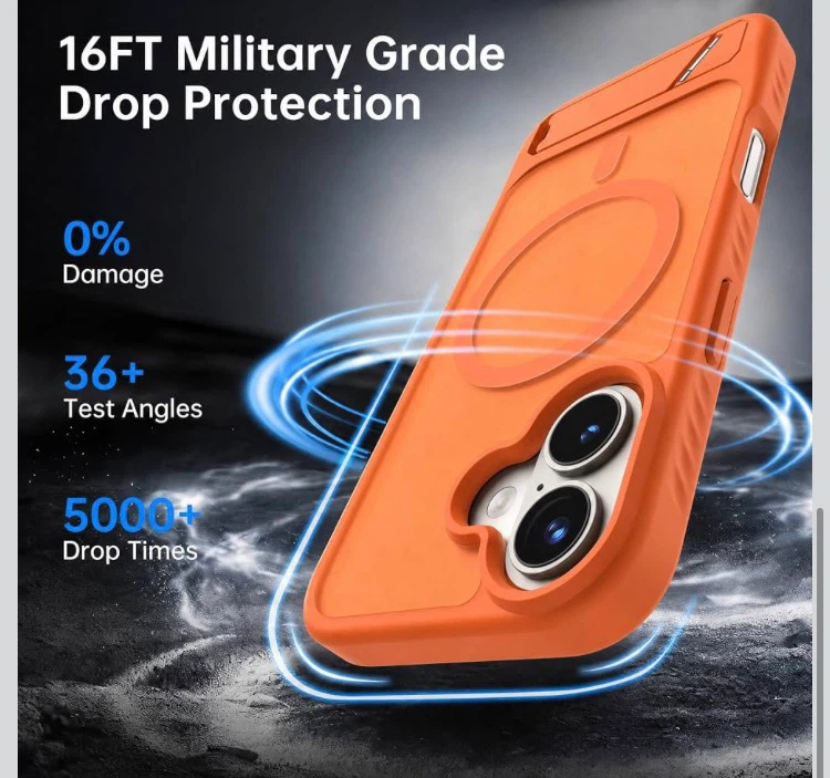 Orange Protective Phone Case with Stand - photo 4