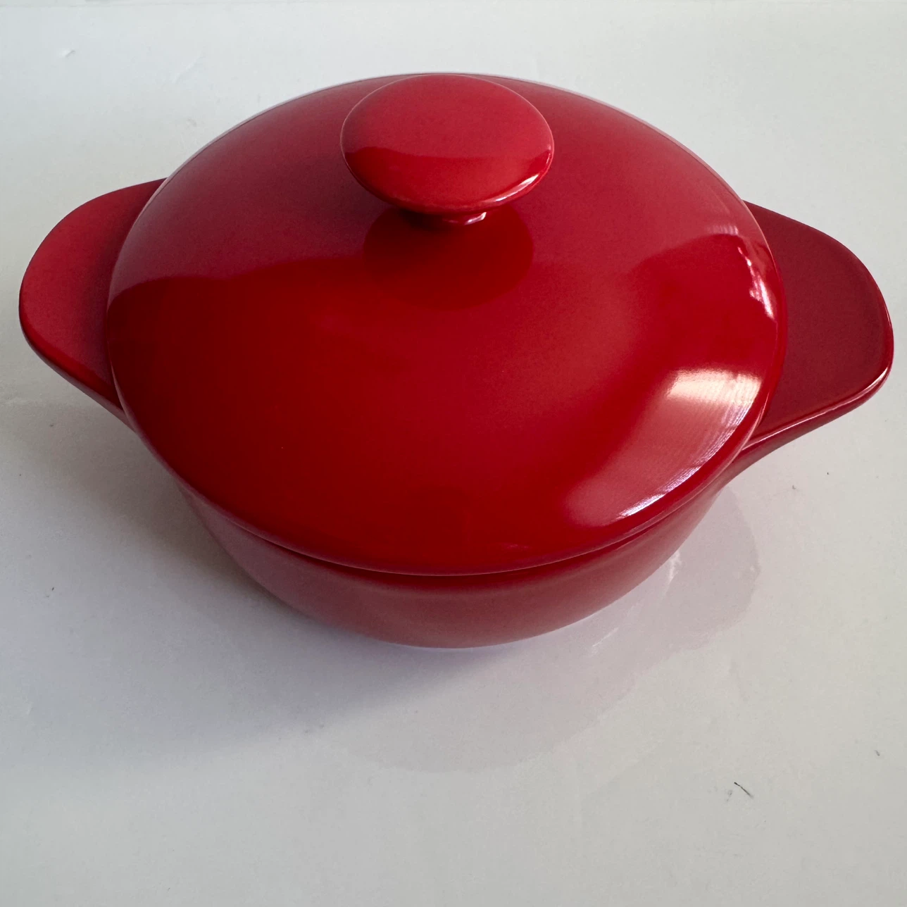 Red Ceramic Casserole Dish with Lid