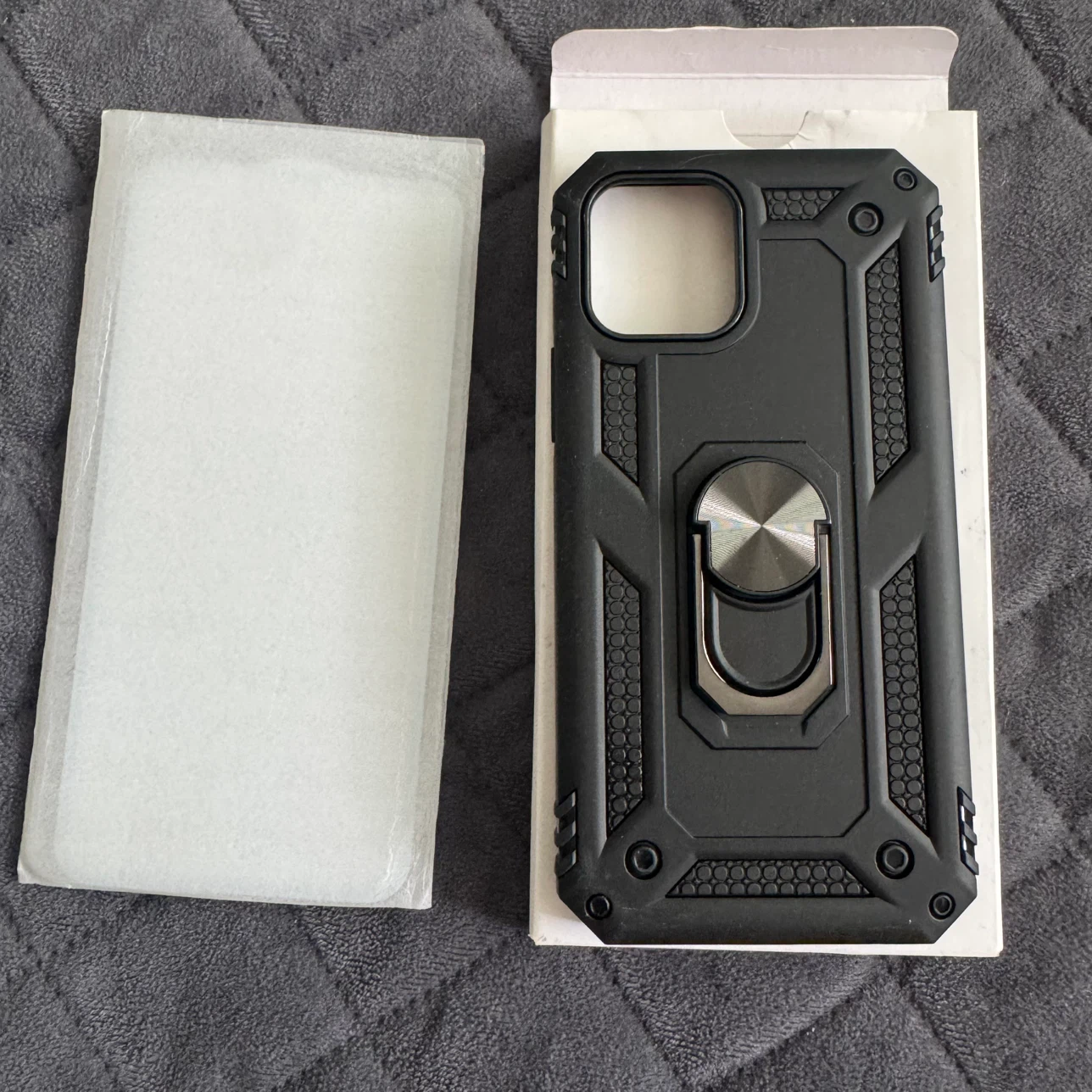 IPhone 11 Pro Max Black Phone Case with Kickstand and Ring