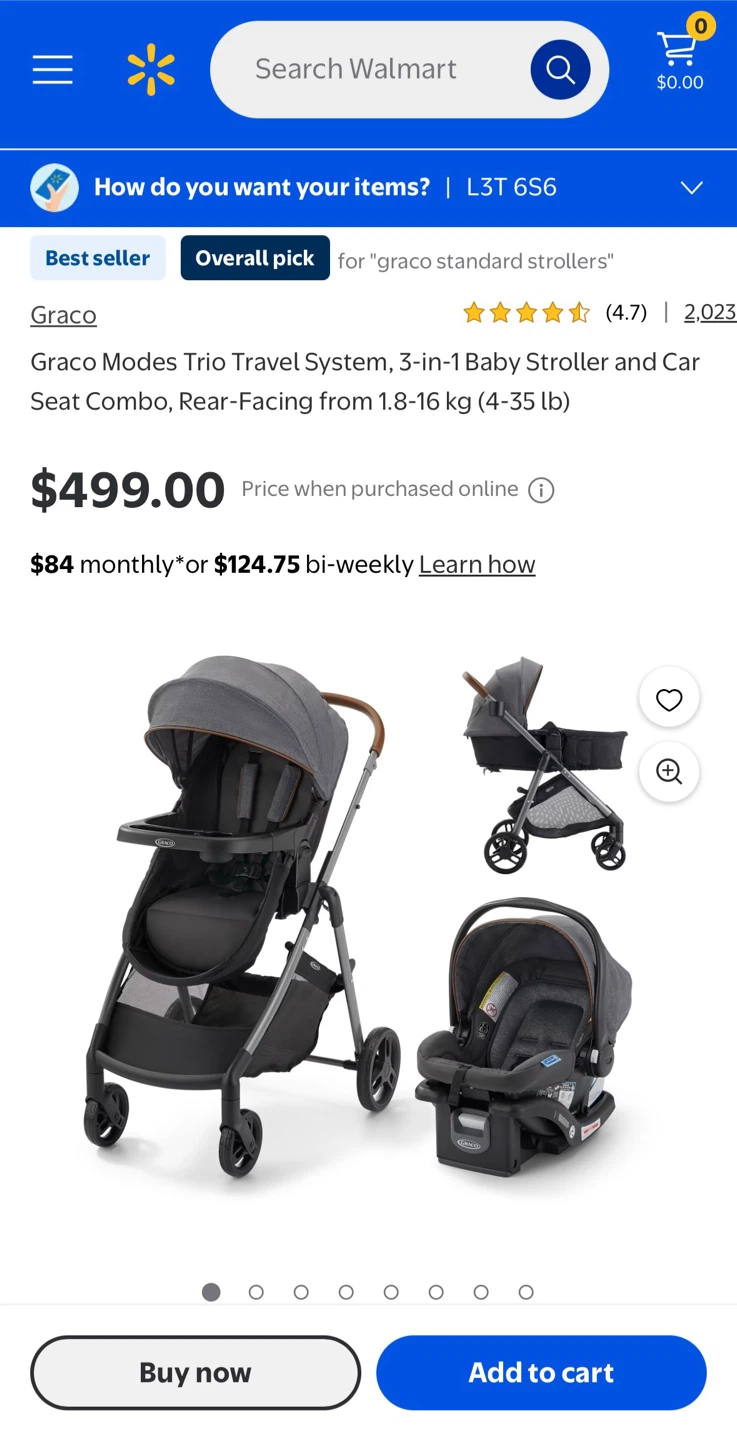 Graco Modes Trio Travel System, 3in1 Stroller and Carseat Combo