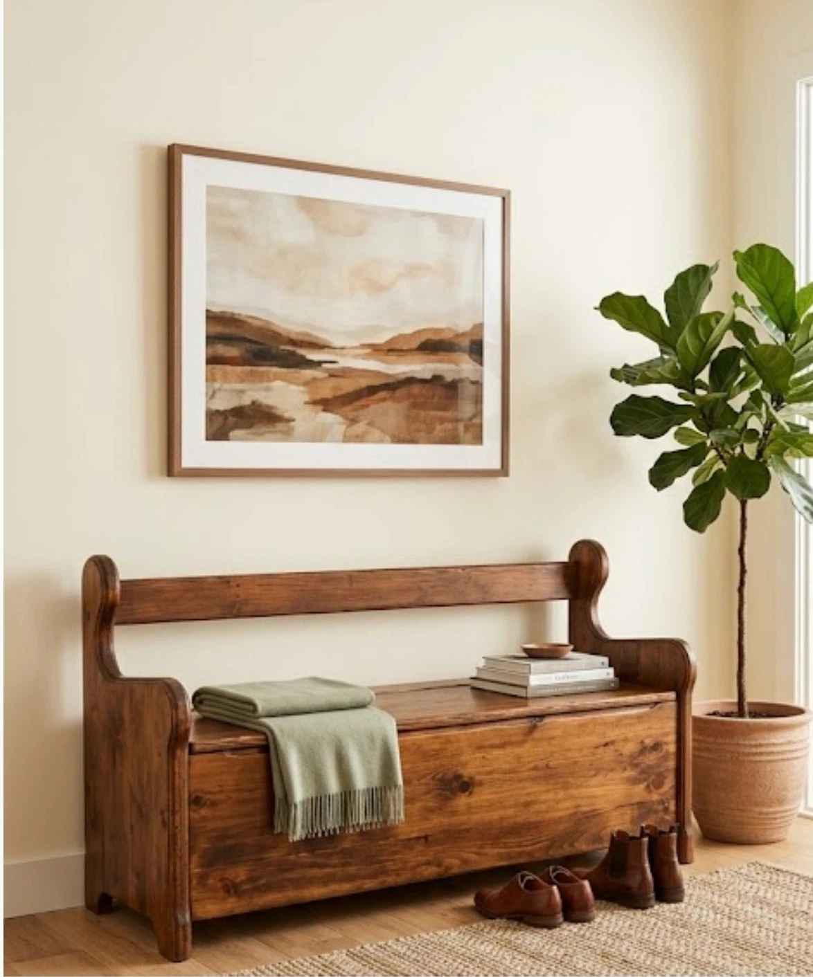 Solid Wood Ken Jarvis Entryway Storage Bench