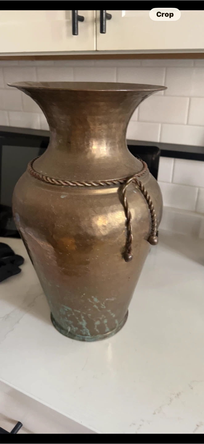 Vintage Hammered Brass Vase 16 Inch - photo 3