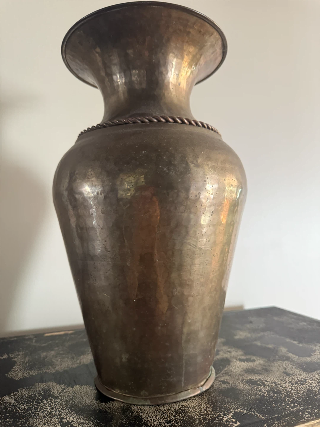 Vintage Hammered Brass Vase 16 Inch - photo 4
