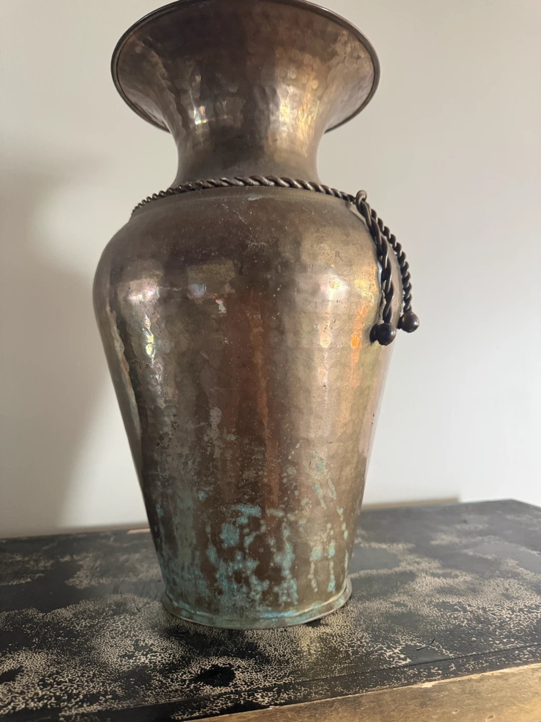 Vintage Hammered Brass Vase 16 Inch - photo 5
