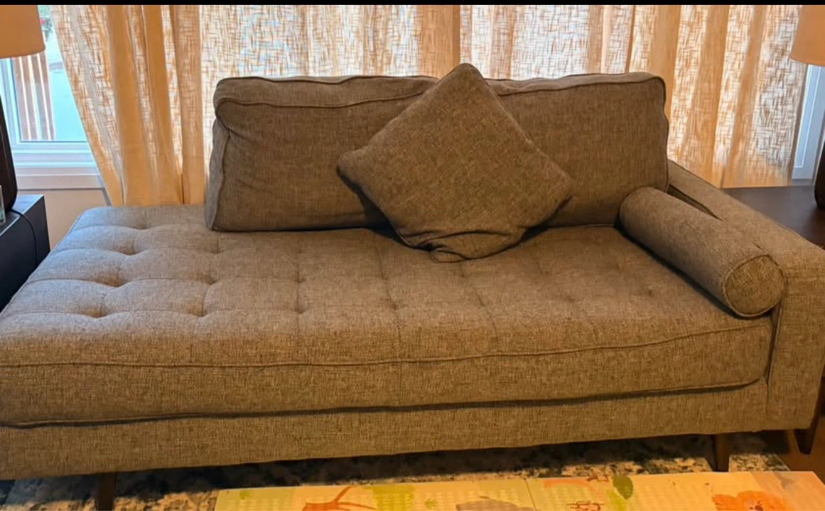 Mid-century modern style Ashley Grey 2 piece sofa