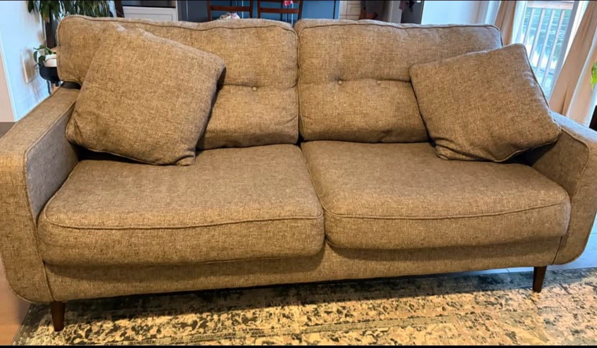 Mid-century modern style Ashley Grey 2 piece sofa - photo 2