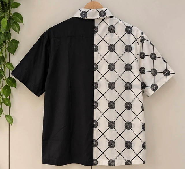 Men’s Black & White Lion Print Button-Up Shirt – Size XXL - photo 2