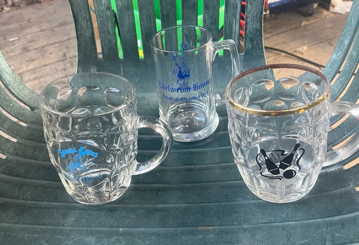 Set of 3 Glass Beer Mugs