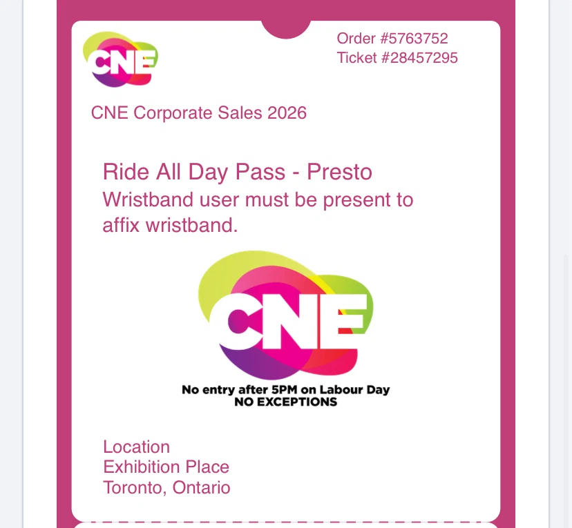 CNE Ride All Day Pass