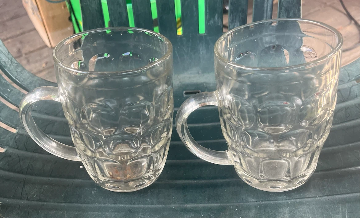 Set of 2 Clear Glass Beer Mugs