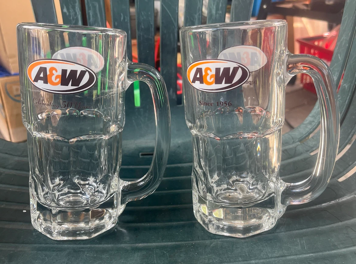 A&W Glass Mugs (Set of 2)
