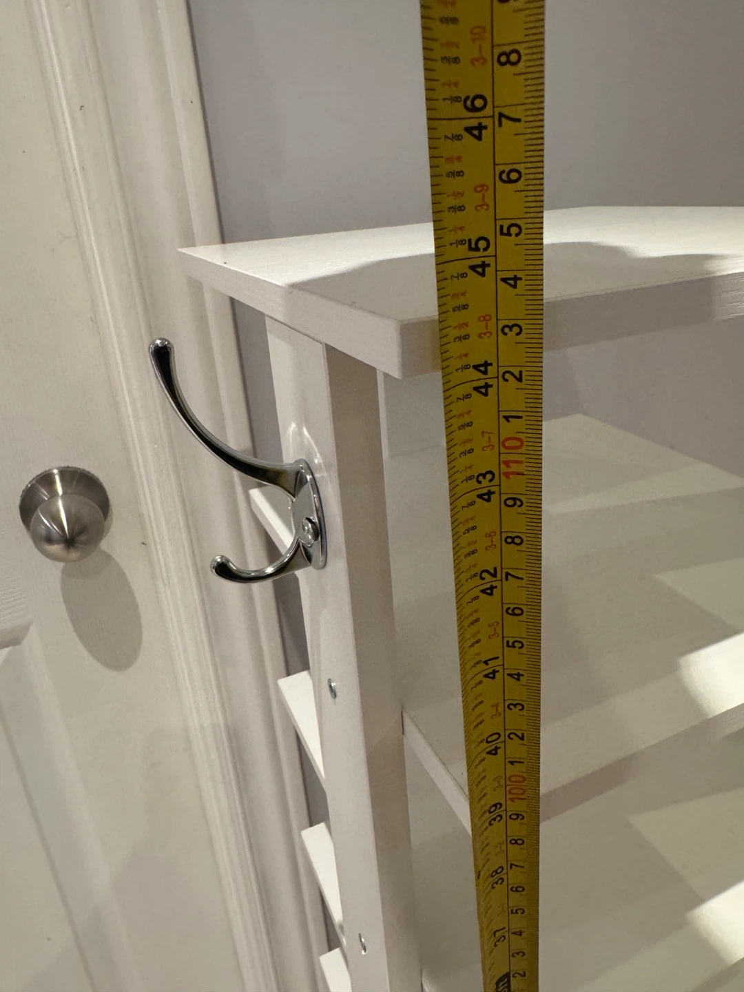 White 8-Tier Shoe Rack with Hooks - photo 4