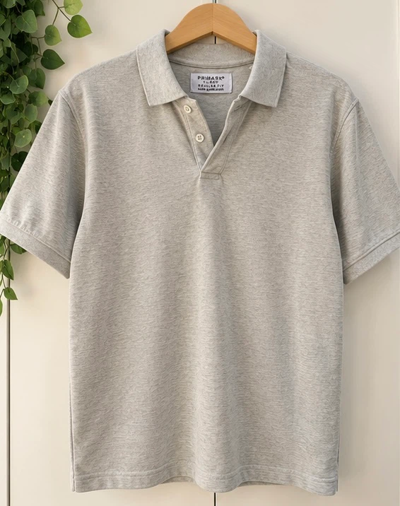 Primark Men’s Light Gray Polo Shirt – Size XL – Regular Fit