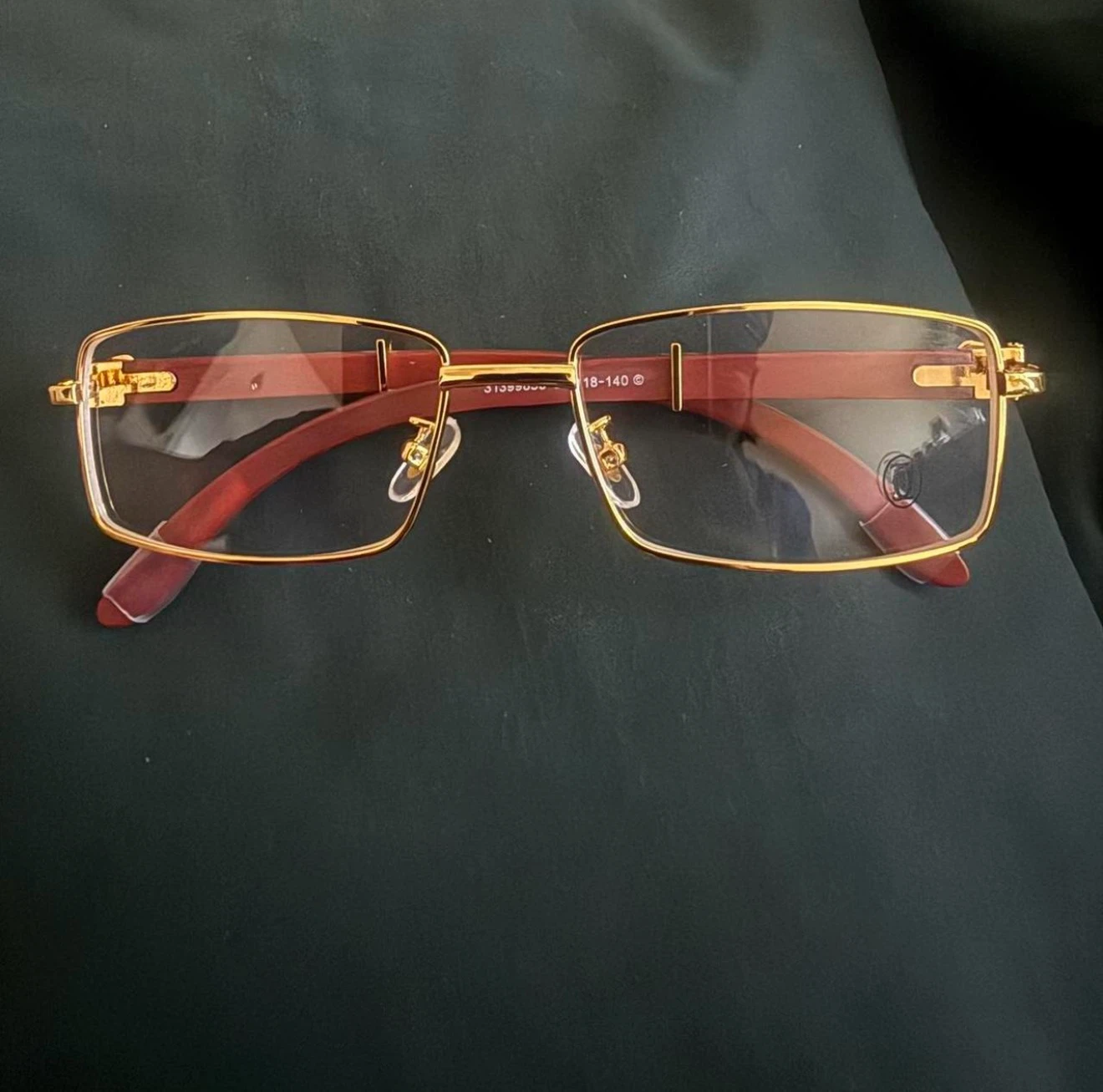 Men’s gold square clear frames