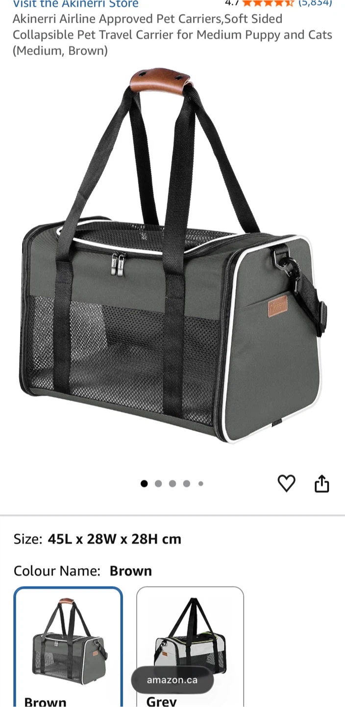 Akinerri Airline Approved Pet Carrier - Medium Brown - photo 3