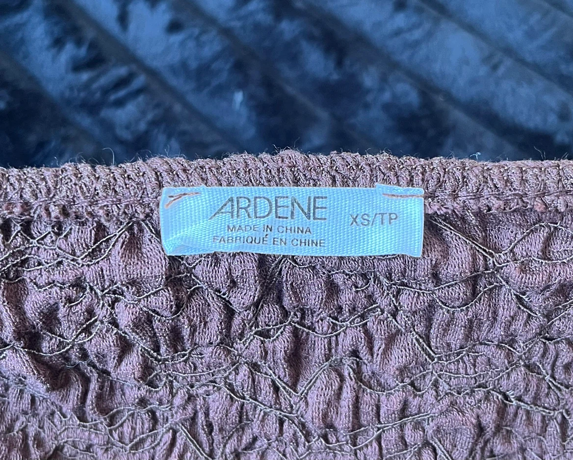 Ardene Smocked Cami Top XS/TP Brown