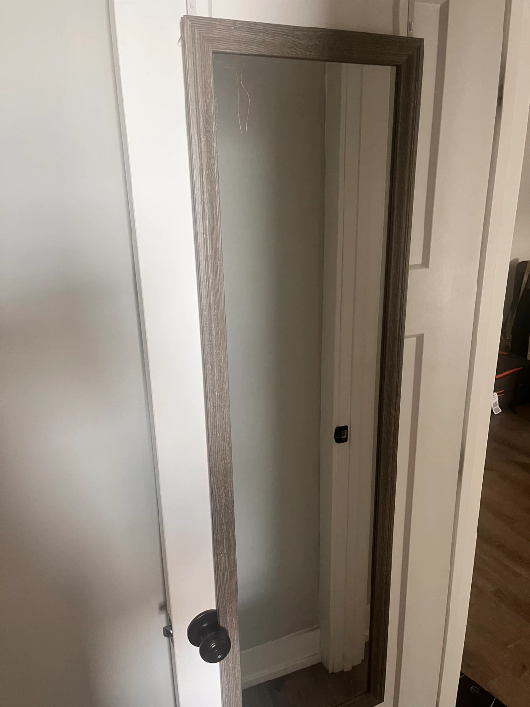 Over-the-Door Mirror with Wooden Frame