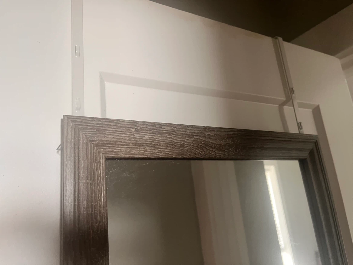 Over-the-Door Mirror with Wooden Frame - photo 2