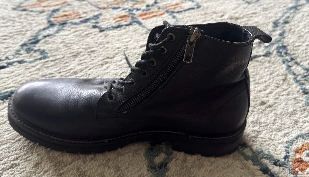 Black Leather Ankle Boots