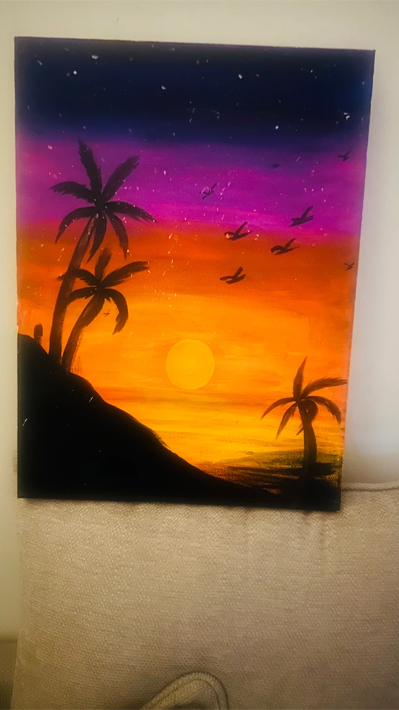 Hand painted sunset - photo 2