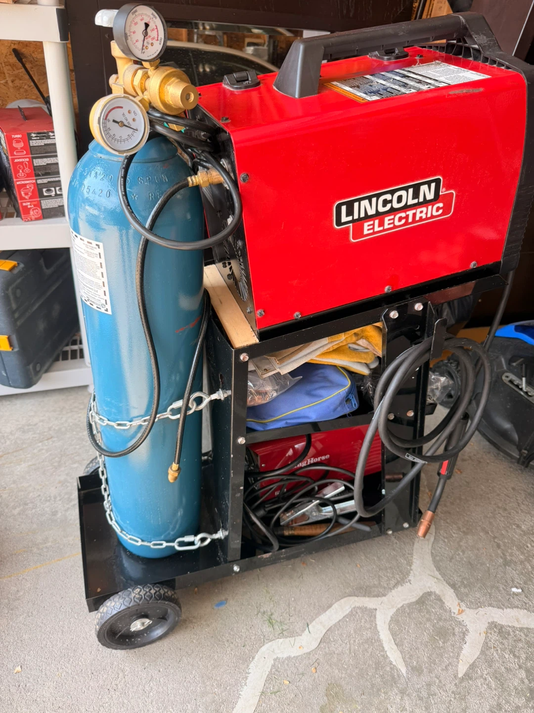 Lincoln Electric Welding Machine Full Set up +  accessories