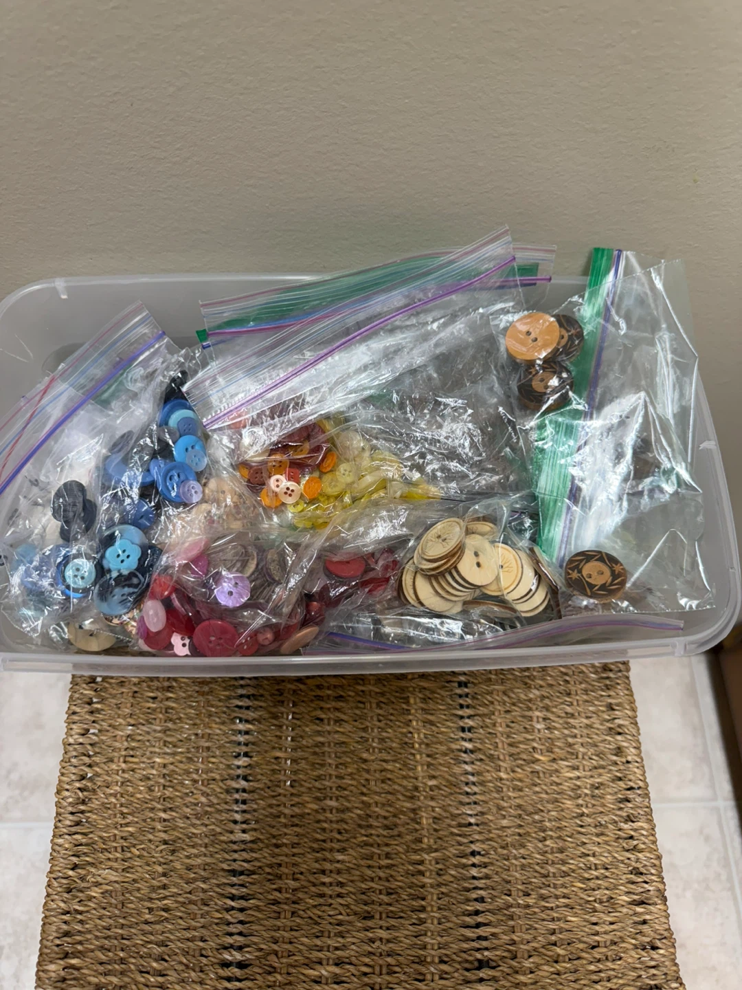 Assorted Button Collection with Storage Bin - photo 3