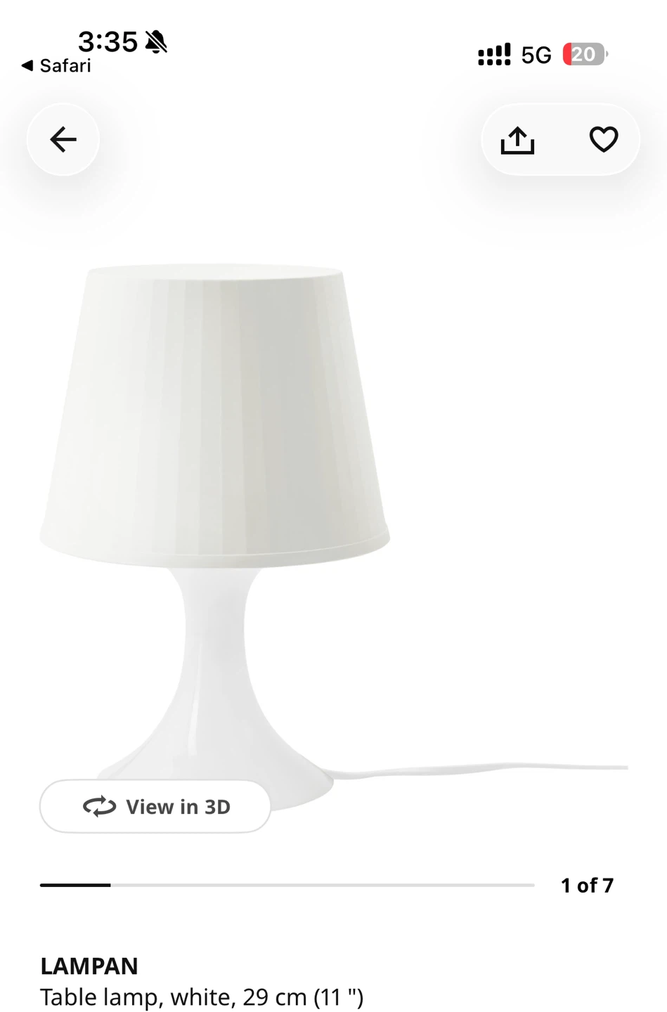 IKEA Lampan Table Lamp White - photo 2