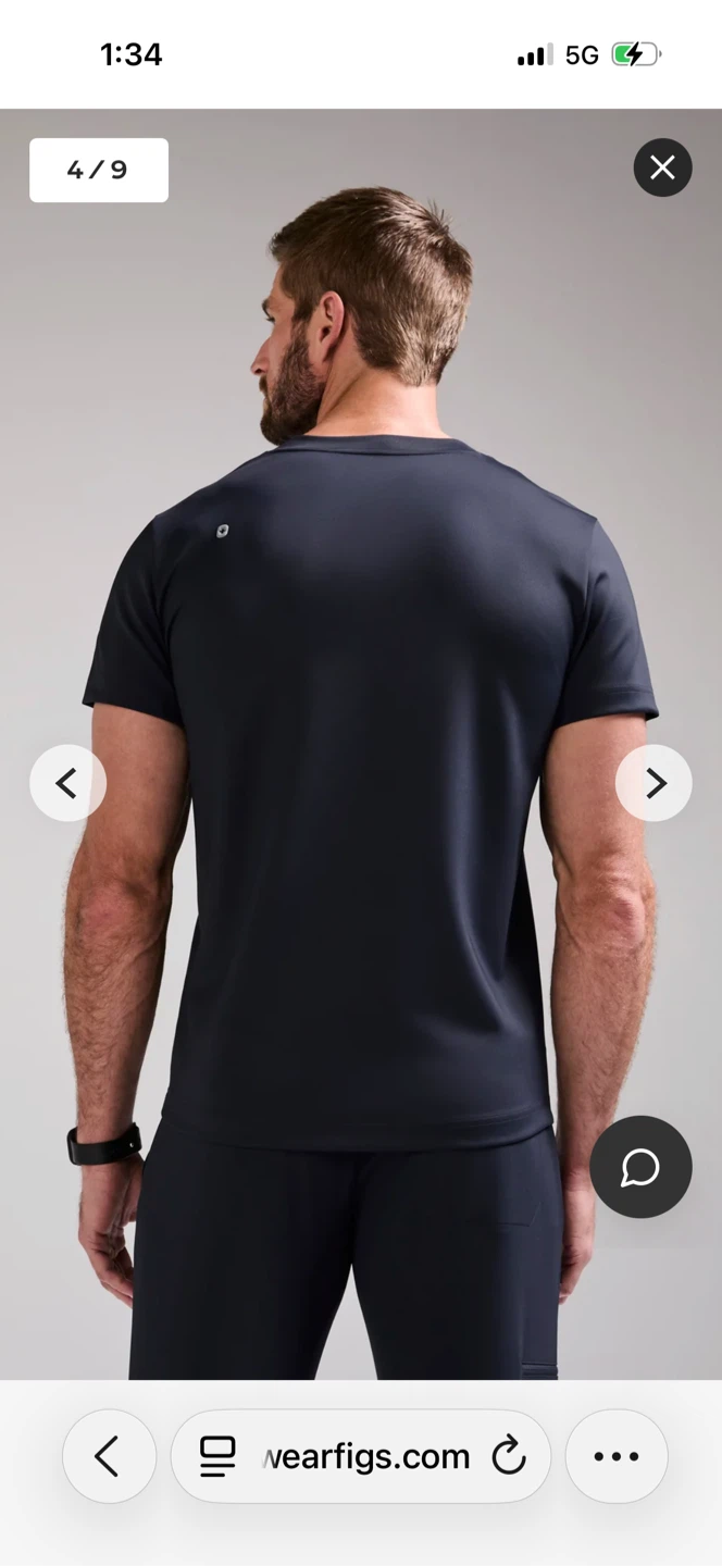 FIGS Logan V-Neck Scrub Top - Navy - X Small