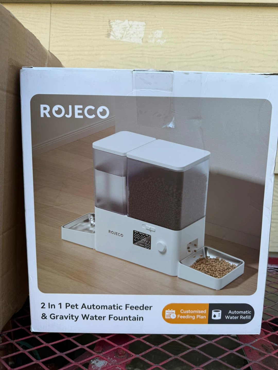 ROJECO 2 in 1 Pet Automatic Feeder & Water Fountain