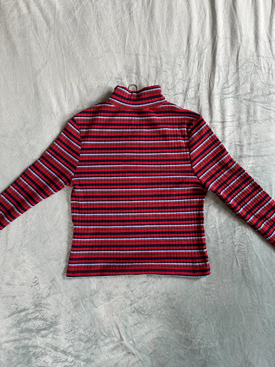 Topshop Striped Zip Neck Ribbed Top - photo 3