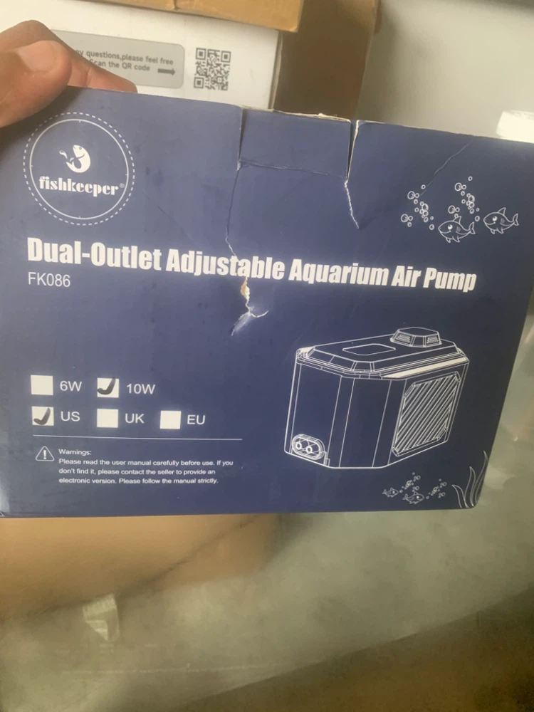 Fishkeeper Dual-Outlet Adjustable Aquarium Air Pump FK086 - photo 2