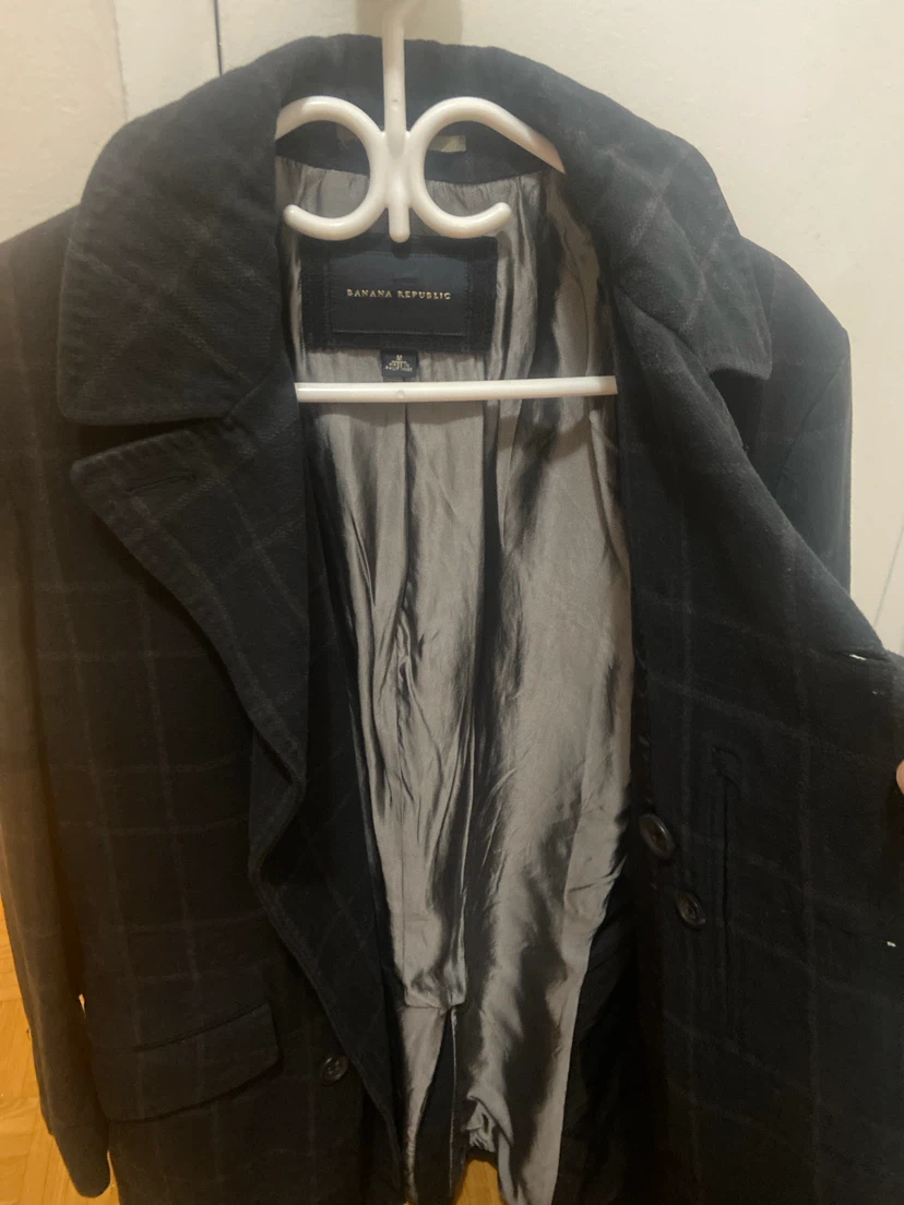 Banana Republic Plaid Wool-Blend Overcoat - photo 3