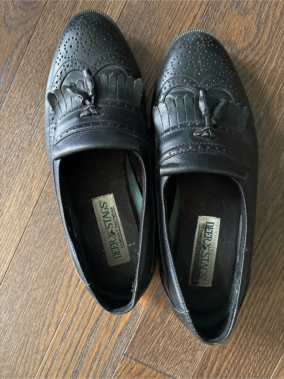 Deer Stags Black Tassel Loafer Shoes