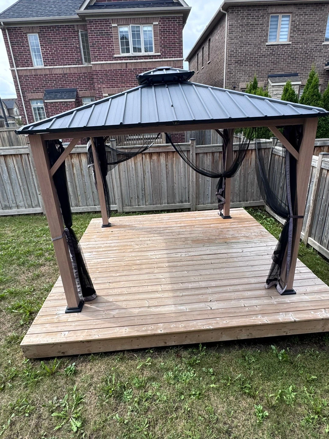 Metal roof Gazebo with platform deck - photo 2
