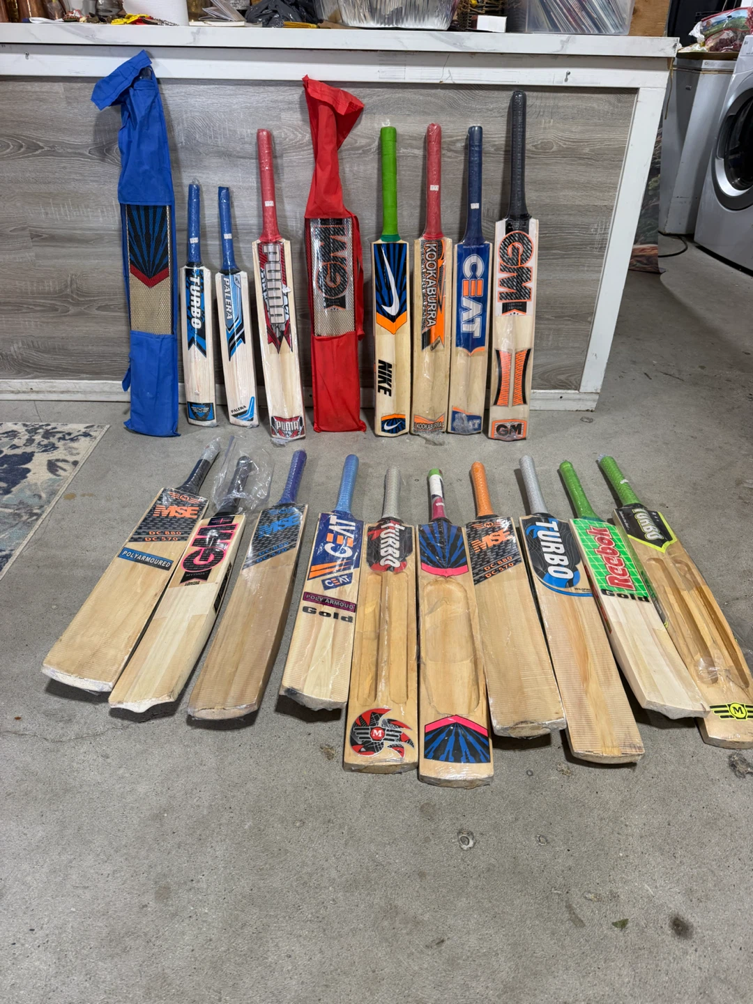 $600 for all - Assorted Wooden Cricket Bats Various Brands
