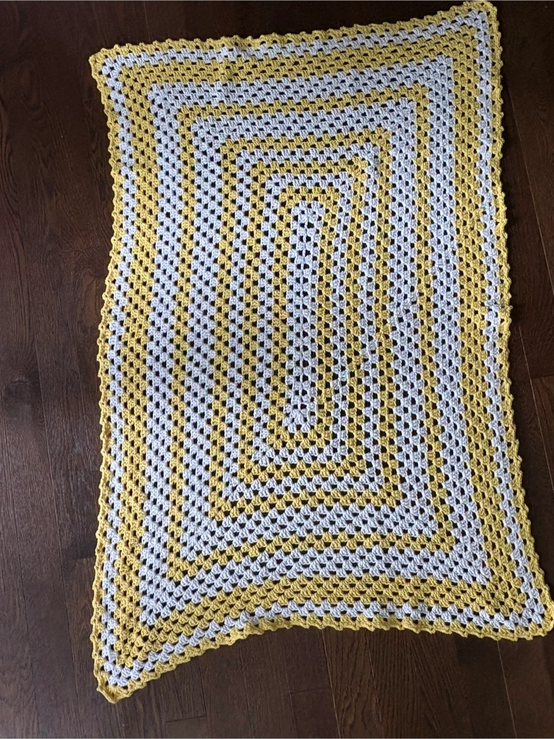 Yellow and White Crochet Baby Blanket