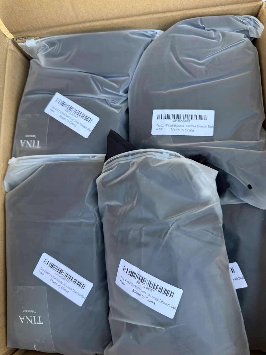 12 Pack Black Spandex Tablecloths for 30" Cocktail Tables - photo 2