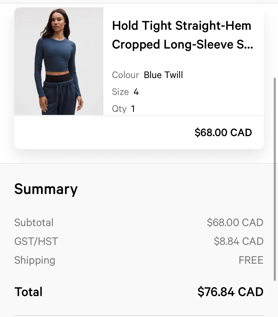 Lululemon Cropped Hold Tight Long Sleeve - photo 3