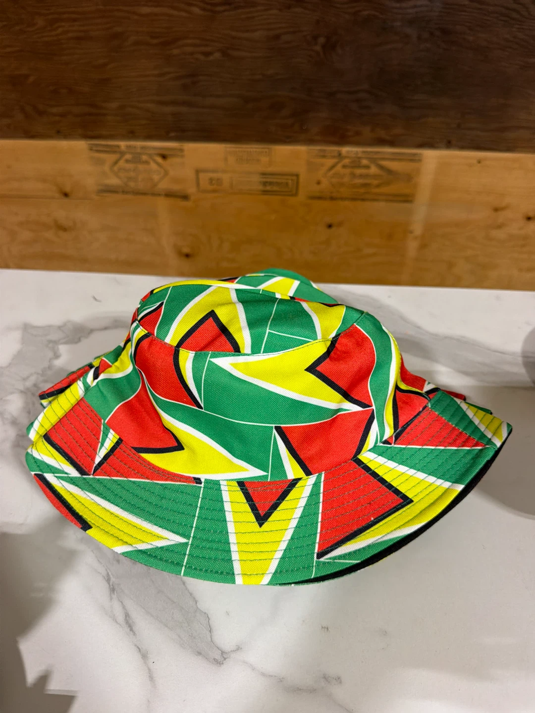 Guyana Flag Pattern Bucket Hat