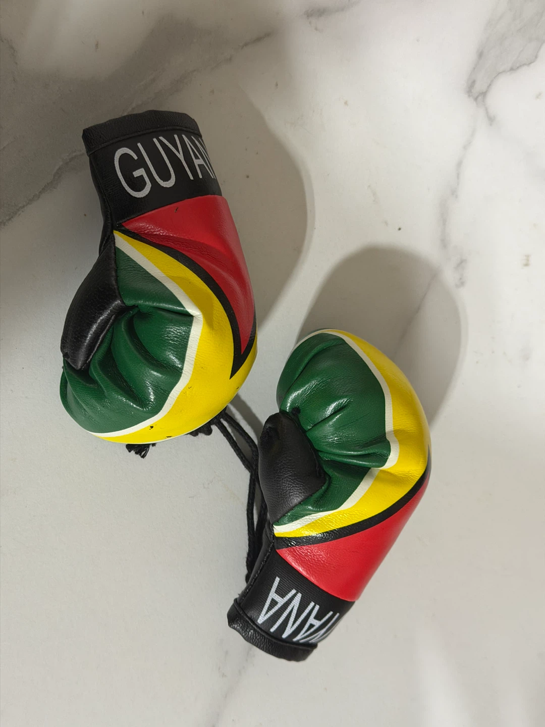 Guyana Flag Hanging Boxing Gloves